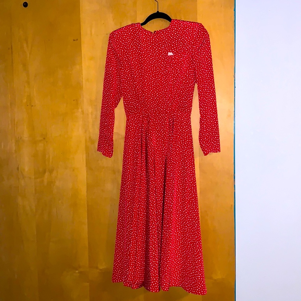 Vintage Liz Claiborne Dress red with white polka dots